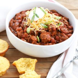 Beef Chili and Corn Bread Muffins