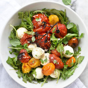 Roasted Tomato Caprese Salad w/ Grilled Lemon Chicken