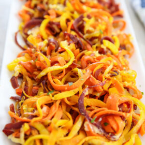 Roasted Garlic Carrot Spirals