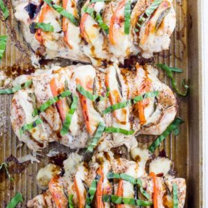 Hasselback Chicken w/ Roast Potaotes & Vegetables