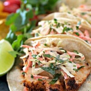 Mahi Mahi Fish Tacos w/ Mexican Rice