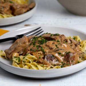 Beef Stoganoff with Garlic Bread