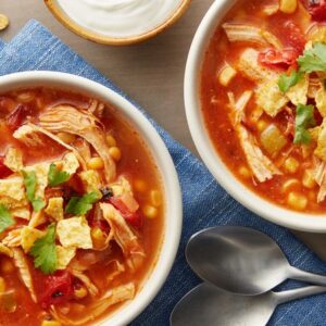 Loaded Chicken Tortilla Soup w/ Southwest Bean Salad