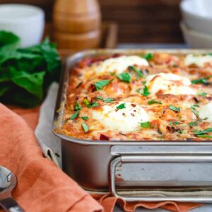Italian Sausage and Spaghetti Squash Bake w/ Italian Salad - Serves 2 - Keto Friendly