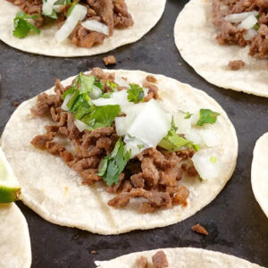 Street Tacos with Rice, Beans, and Assorted Salsas