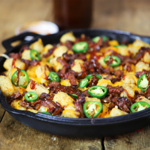 BBQ Brisket Tater Tot Casserole, Garden Salad - serves 2