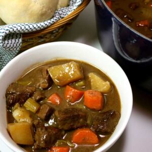 Hearty Beef Stew with Rolls