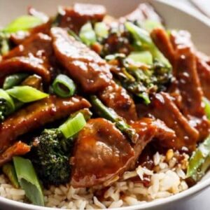 Mongolian Beef w/ Steamed Jasmine Rice and Broccoli