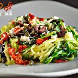Mediterranean Zoodles w/ Grilled Chicken - Keto Friendly