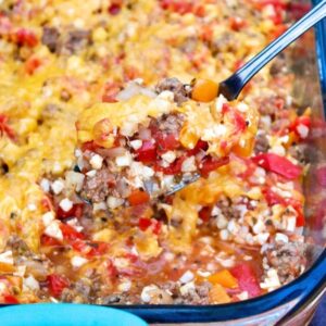 Stuffed Pepper Casserole w/ Greek Salad - Serves 2 - Keto Friendly