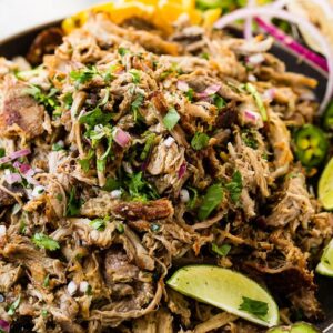 Pork Carnitas Penne Pasta w/ Tomatillo Sauce and Voltage Garlic Bread