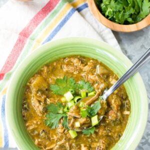 Pork Chili Verde w/ Lime Roasted Cauliflower - Keto Friendly