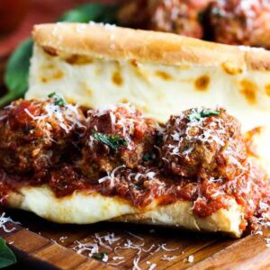 Meatball Sub with Italian Salad