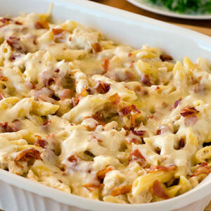 Chicken Bacon Ranch Casserole w/ Garden Salad - Serves 2